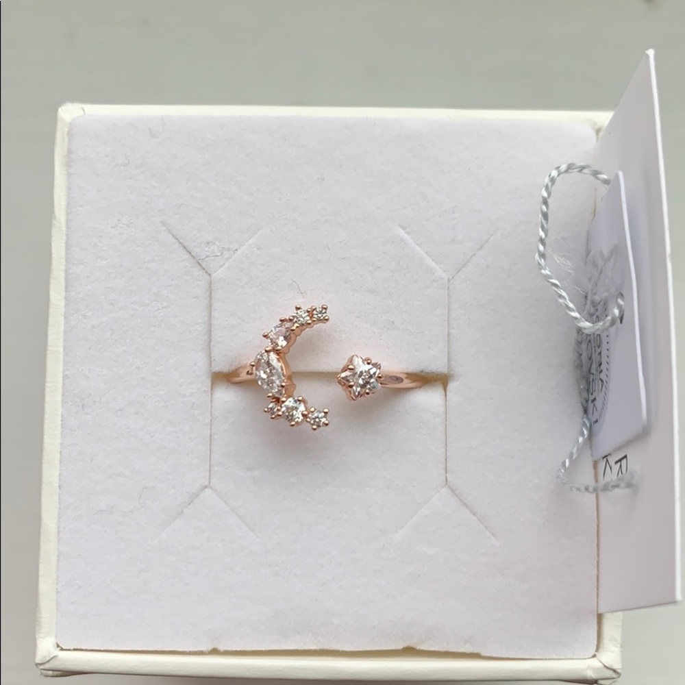 Swarovski moon ring